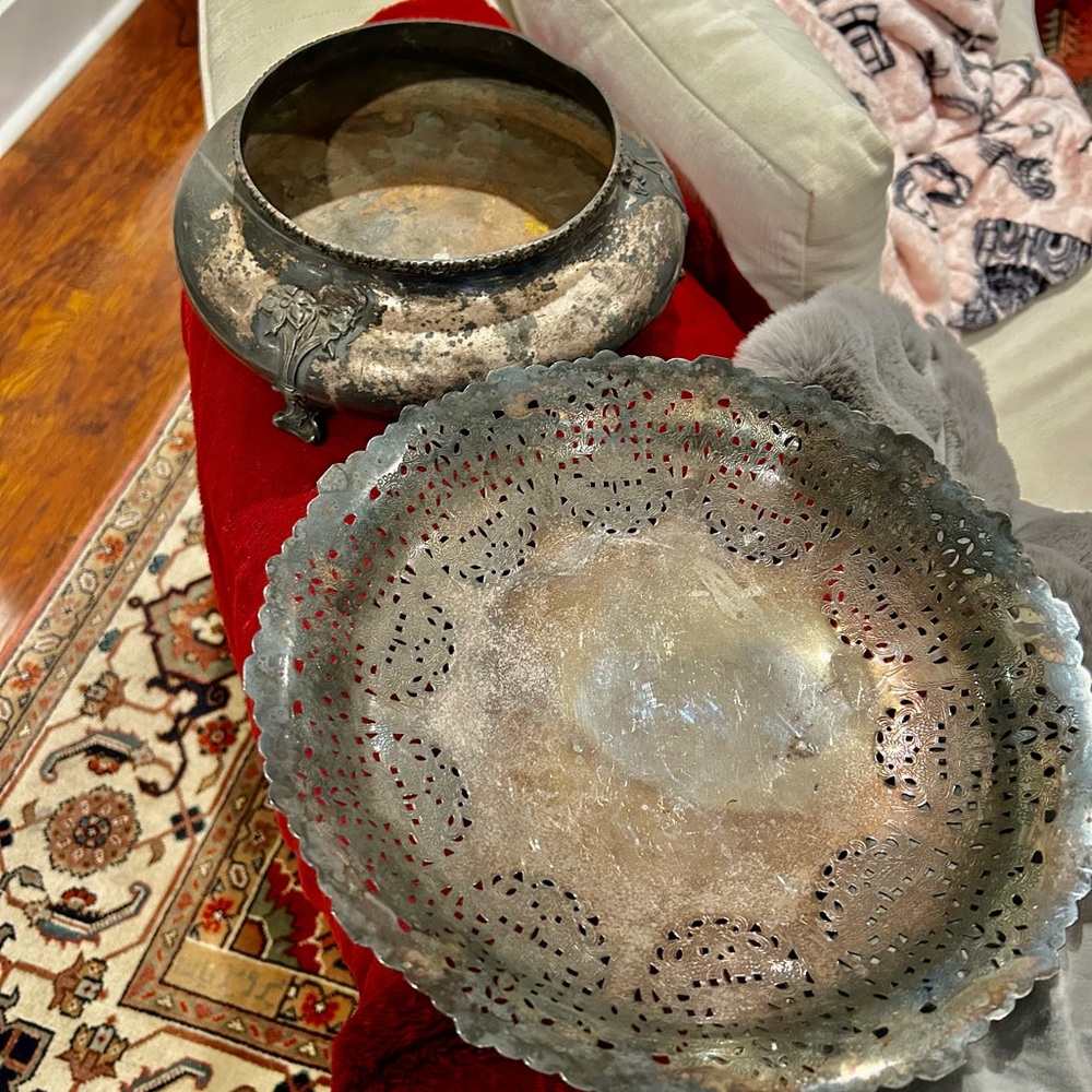 Vintage Silver Decorative Bowl Set